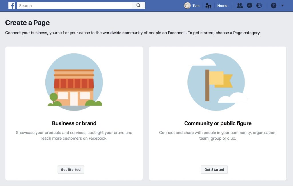 create a business page