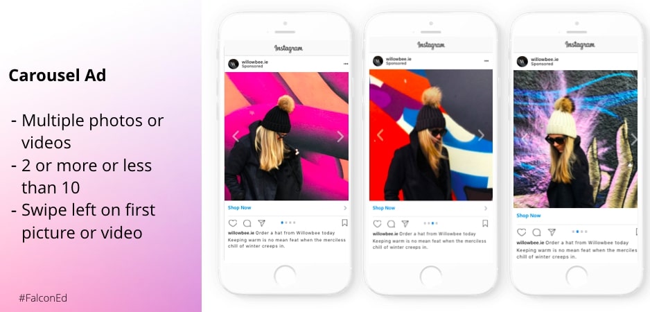 advertise on Instagram - caraousal ads