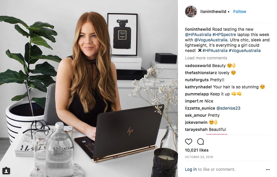 Influencer post