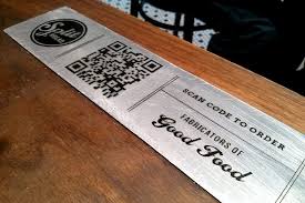 Qr code menu on table