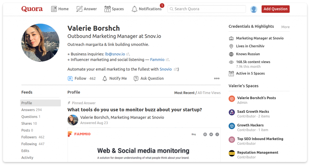 Quora screenshot